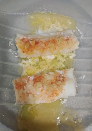 Una foto de Bacalao en estuche de vapor