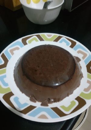 A picture of China grass chocolate pudding.