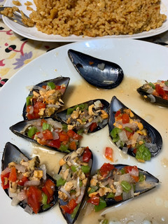 Una foto de Mejillones rellenos a la vinagreta