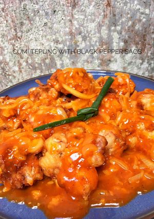 Foto resep Cumi tepung with black pepper saos