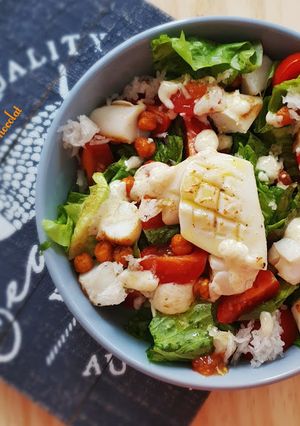 Une photo de Salade verte a l'encornet