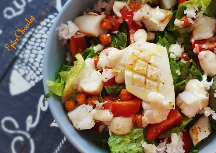 Recette De Salade verte a l&#39;encornet