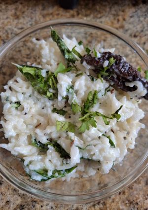 A picture of Leftover rice dahi butti.