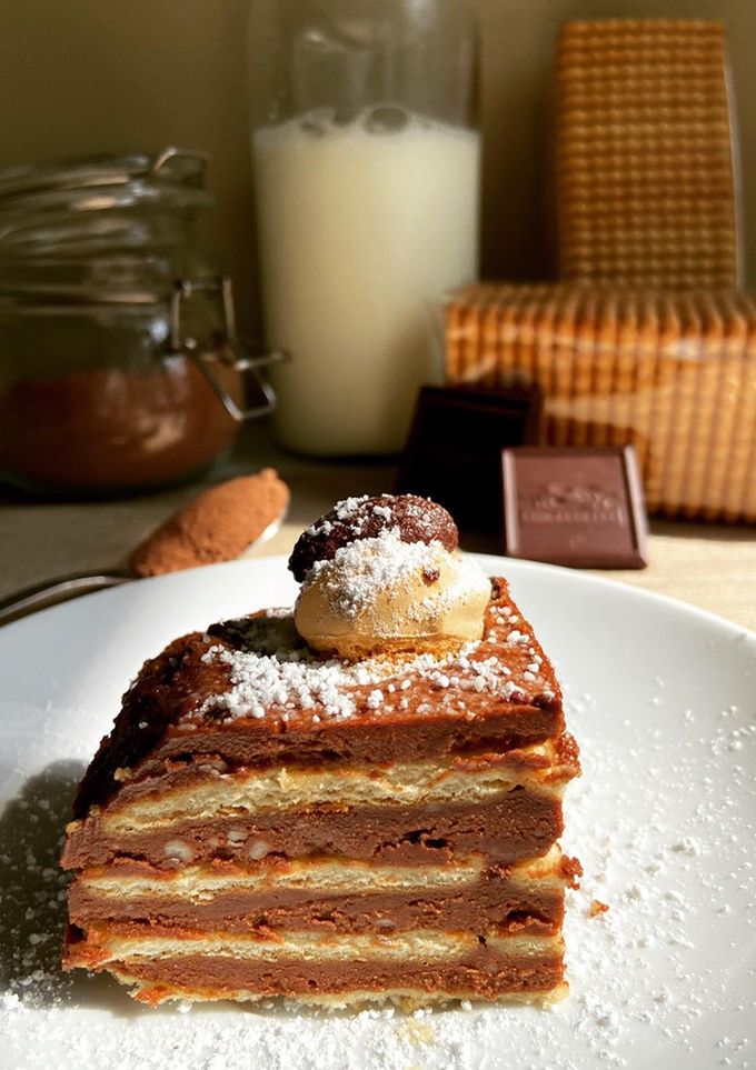 Una foto de Tarta de galletas y chocolate🍫!!
