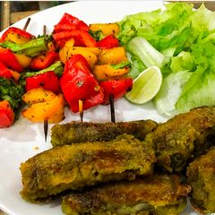 A picture of Green Chicken Seekh Kabab.