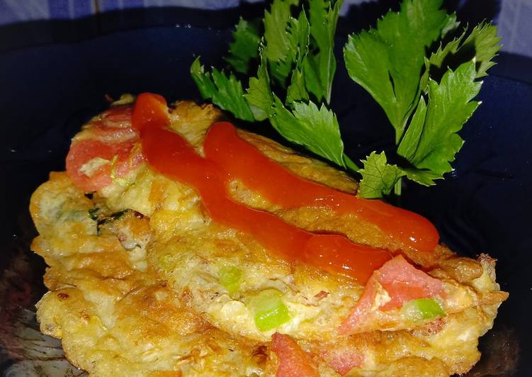 Resep masakan Omelet Sosis Sayur #18 | Bahan Membuat Omelet Sosis Sayur #18 Yang Enak Banget
