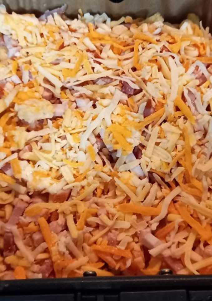 Una foto de 197. Bacon cheese fríes en Air fryer