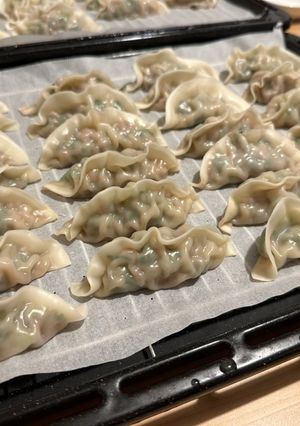 A picture of Steamed Chinese Dumplings 蒸餃子.