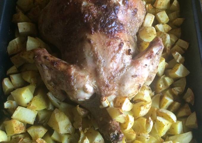 Курица с Картошкой в фольге в духовке порционный рецепт