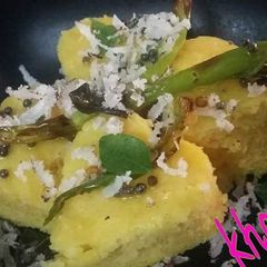 Khaman dhokla A picture of Khaman dhokla.
