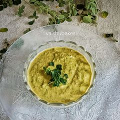 A picture of Calcium Rich Moringa Leaves and Sesame seeds Dip / Chutney.