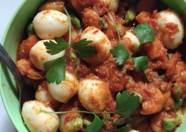Sambel pete udang telur puyuh
