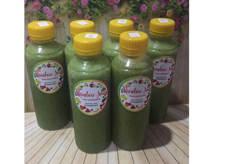 Bagaimana Menyiapkan Diet Juice Mango Pineapple Kale Melon, Enak