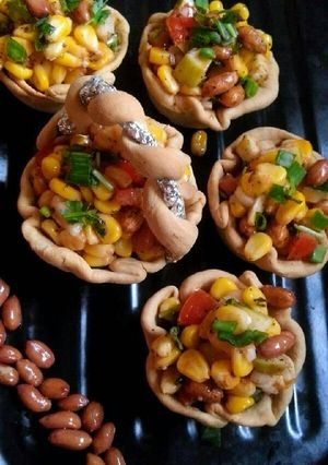 A picture of Barbeque tangy corn chaat.