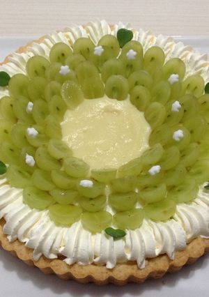 Una foto de Tarta de Uvas con crema