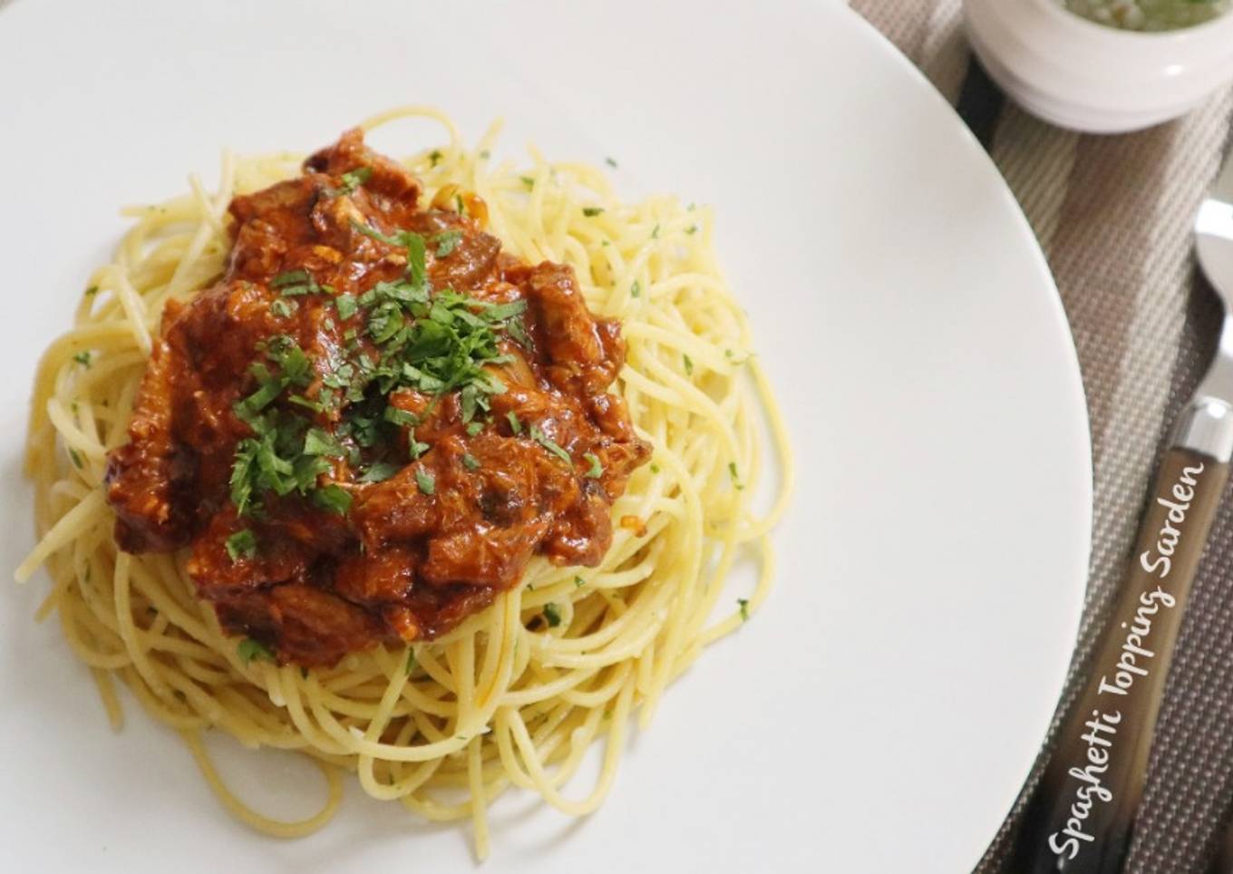 Spaghetti topping sarden | enak juga ternyata