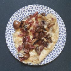 Parmesan Bacon Mushroom Omelette A picture of Parmesan Bacon Mushroom Omelette.
