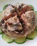 Gà giò nấm hấp