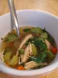 Lou's noodleless chicken noodle soup