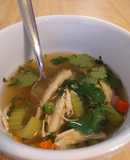 Lou's noodleless chicken noodle soup