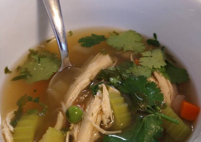 Recipe of Super Quick Homemade Lou&#39;s noodleless chicken noodle soup