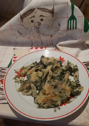 Spenótos penne sütve recept fotója