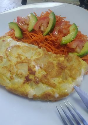 Una foto de Omelette Con Papa Saludable / Diabetes / Prebiótico