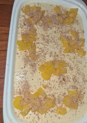 Una foto de Postre de melocotones