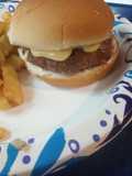Cheddar Melt Burger and Fries