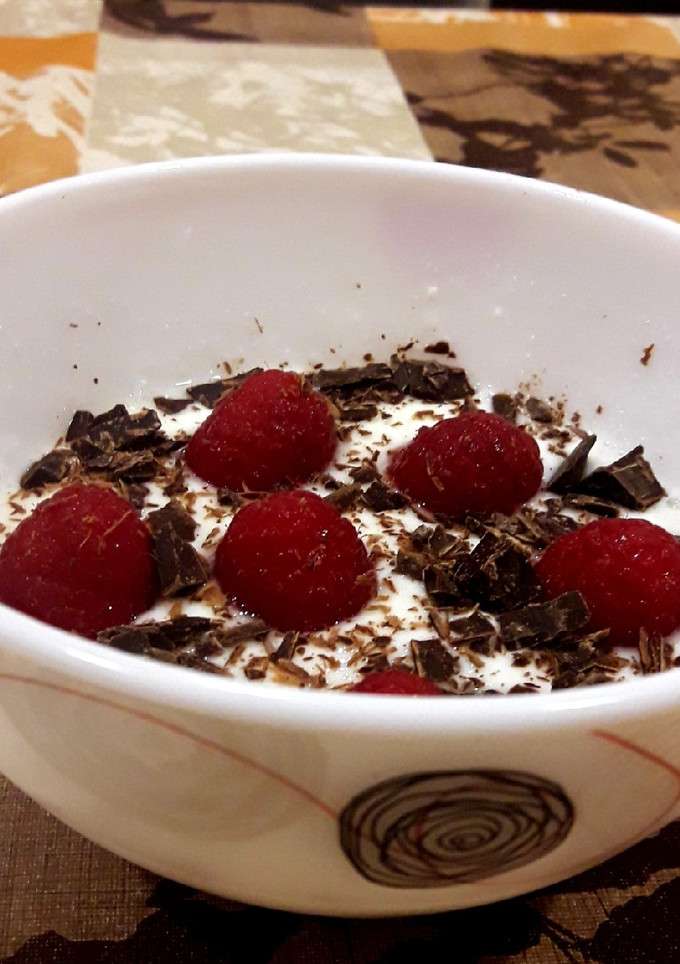 Una foto de Yogurt con frambuesa