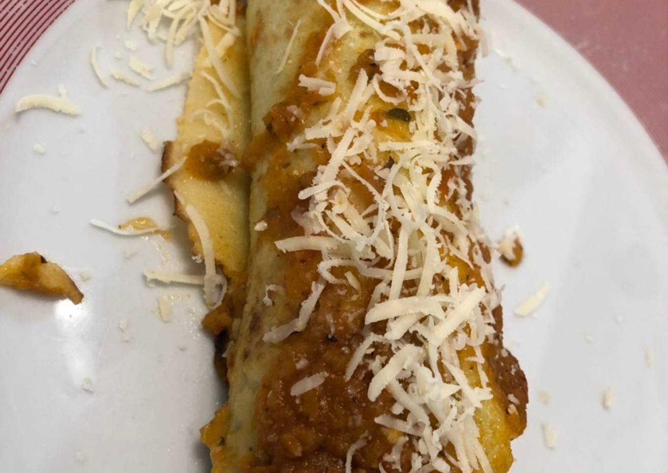 Canelones con harina de arroz