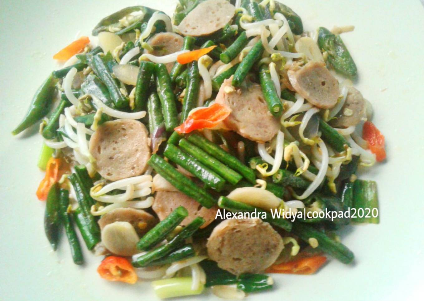 Tumis Kacang Panjang Toge & Bakso