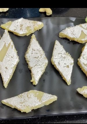 A picture of Kaju Katli (Cashew Fudge).