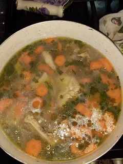 صورة لوصفة شوربة دجاج مع الخضرة