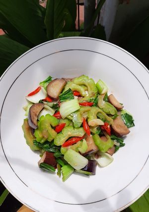 Foto resep Oseng Pare,Terong, dan Pokcoy