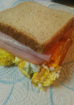 A picture of Dill Eggs and Ham Sandwich.