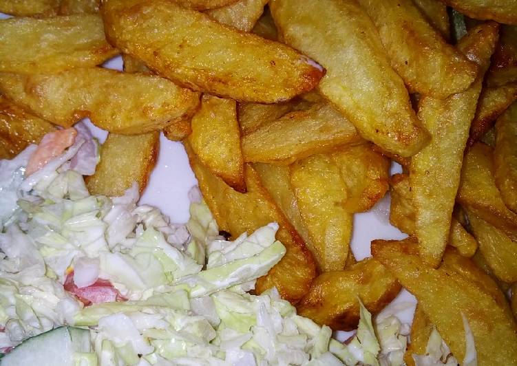Fried Irish with salat