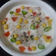 A picture of Vegetable Boondi Raita.