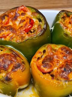 Glutén- és laktózmentes sült, töltött paprika recept fotója