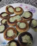 Champiñones a la plancha con mojo verde