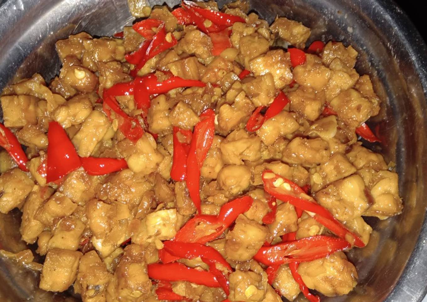 Orek Tempe Pedas Manis Cabe Merah