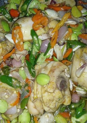 Foto resep Ayam Pete tumis geledek ala Rose