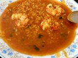 Arroz caldoso con gambones sin gluten