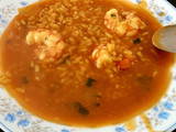 Arroz caldoso con gambones sin gluten
