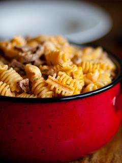 Una foto de Pasta con chorizo y romero
