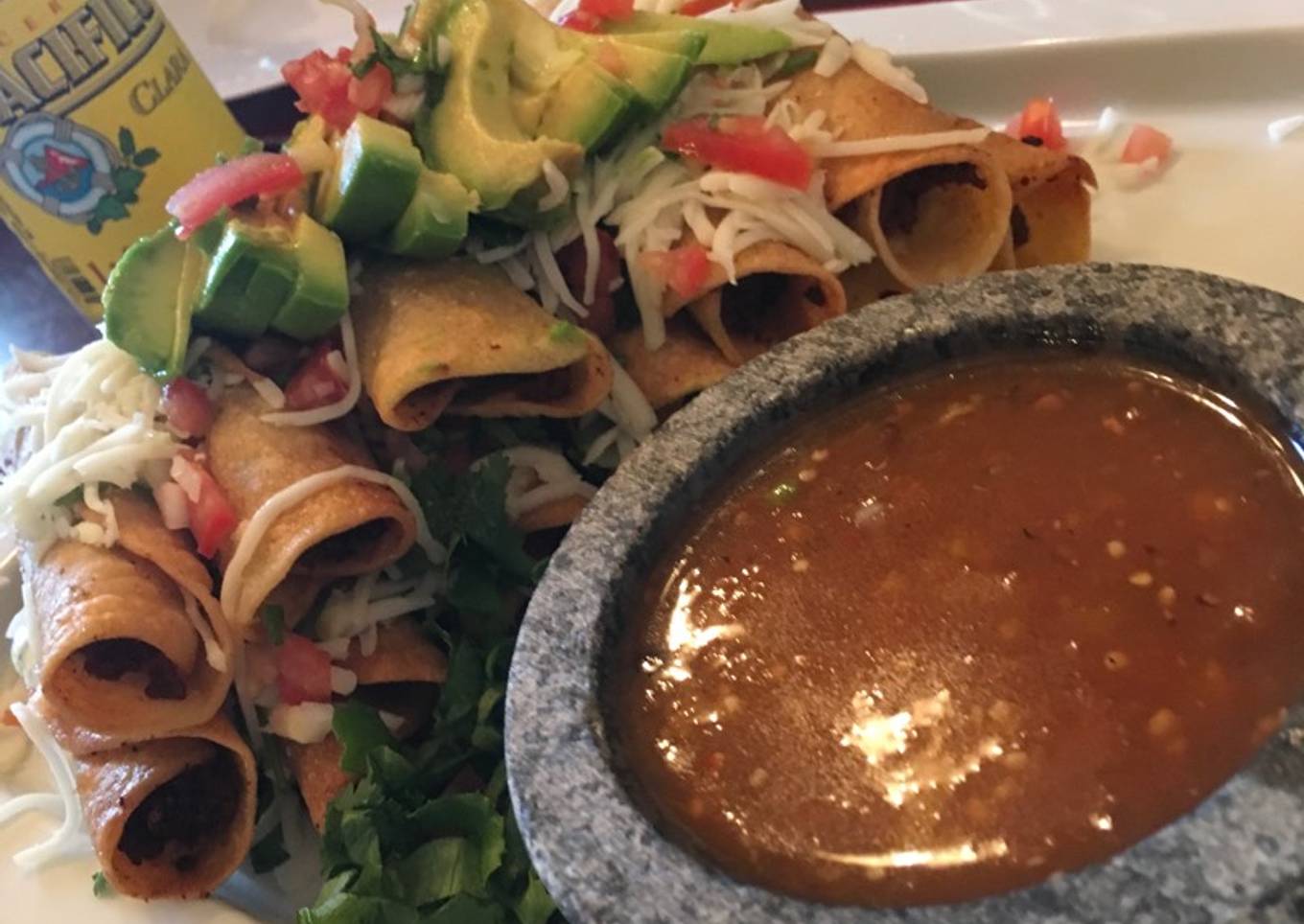 Beer beef taquitos