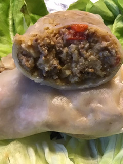 A picture of California Farm Red Lentil Ground Beef Rice Rolls.
