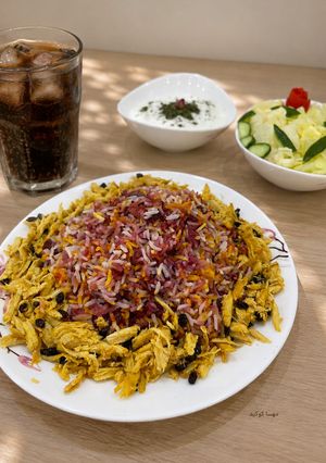 عکسی از دستور آلبالو پلو با مرغ