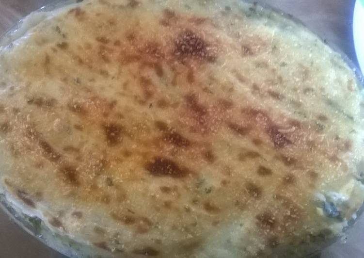 Pastel de papas 🍠 con pollo y espinacas