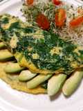 Omelette de espinacas con aguacate